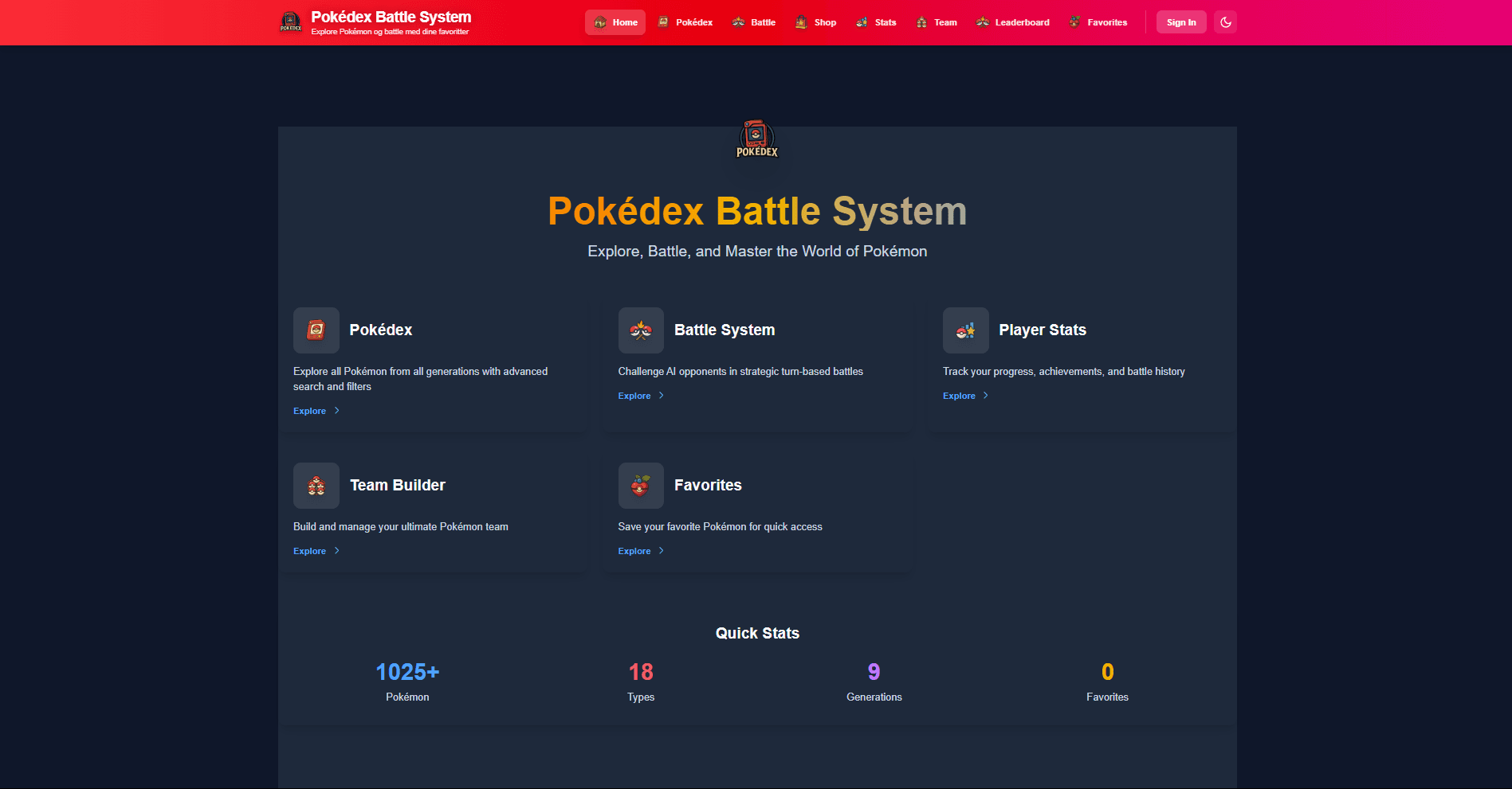Pokédex Battle System